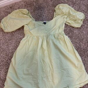 American Eagle Outfitters Light Green Puff Sleeve Dress